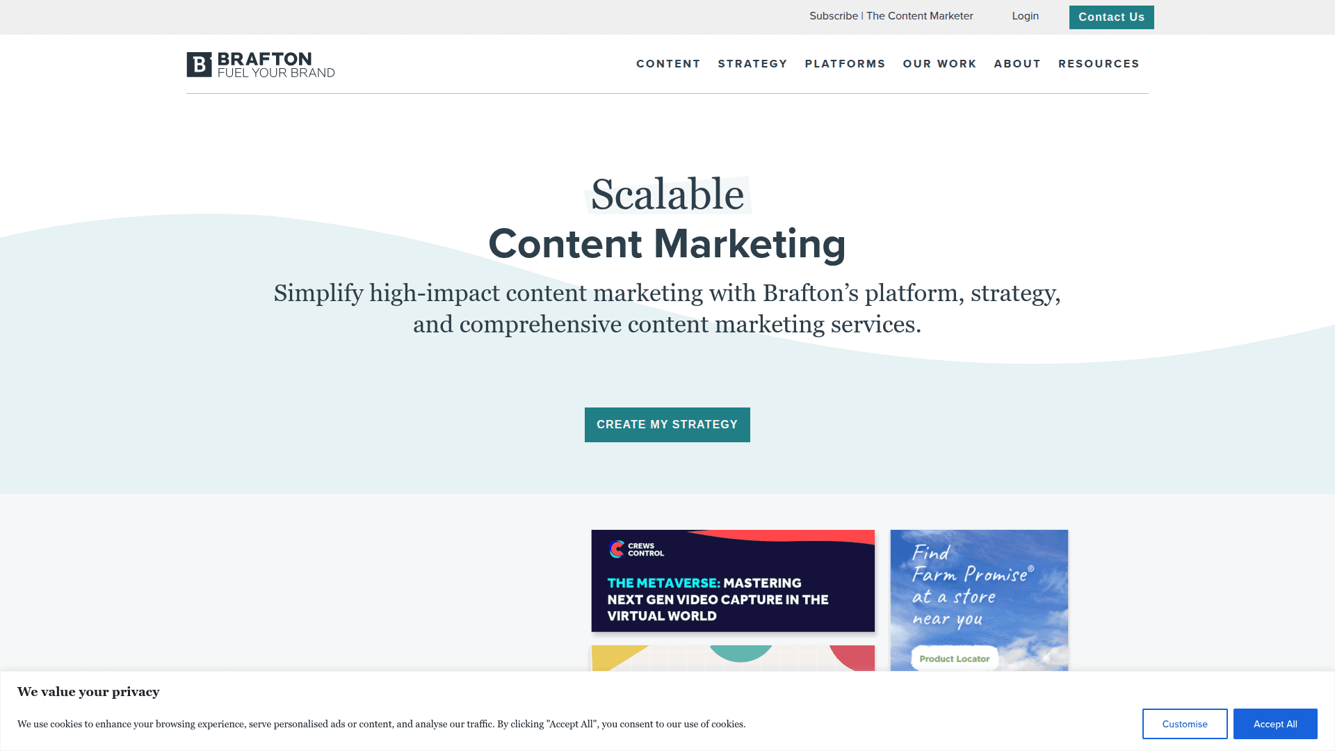 Brafton homepage screenshot