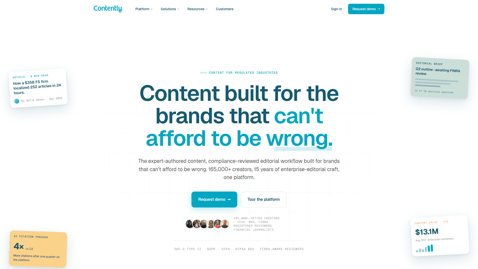 Contently homepage screenshot