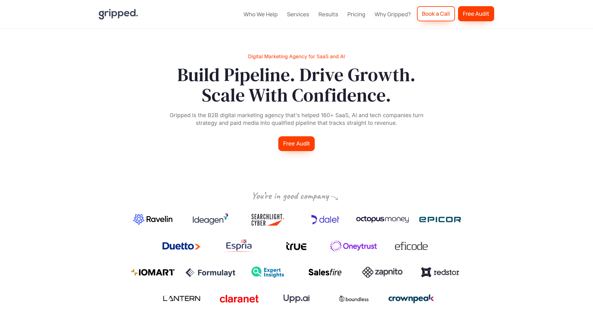 Gripped homepage screenshot
