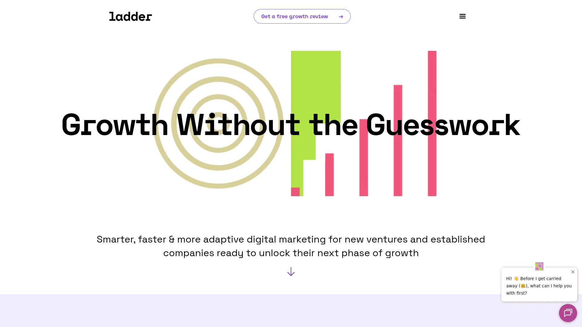Ladder homepage screenshot