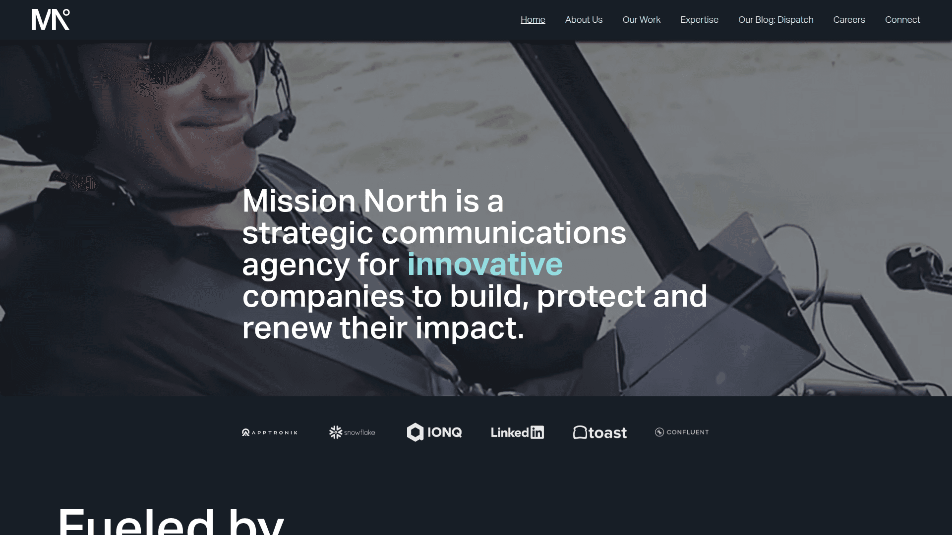 Mission North homepage screenshot