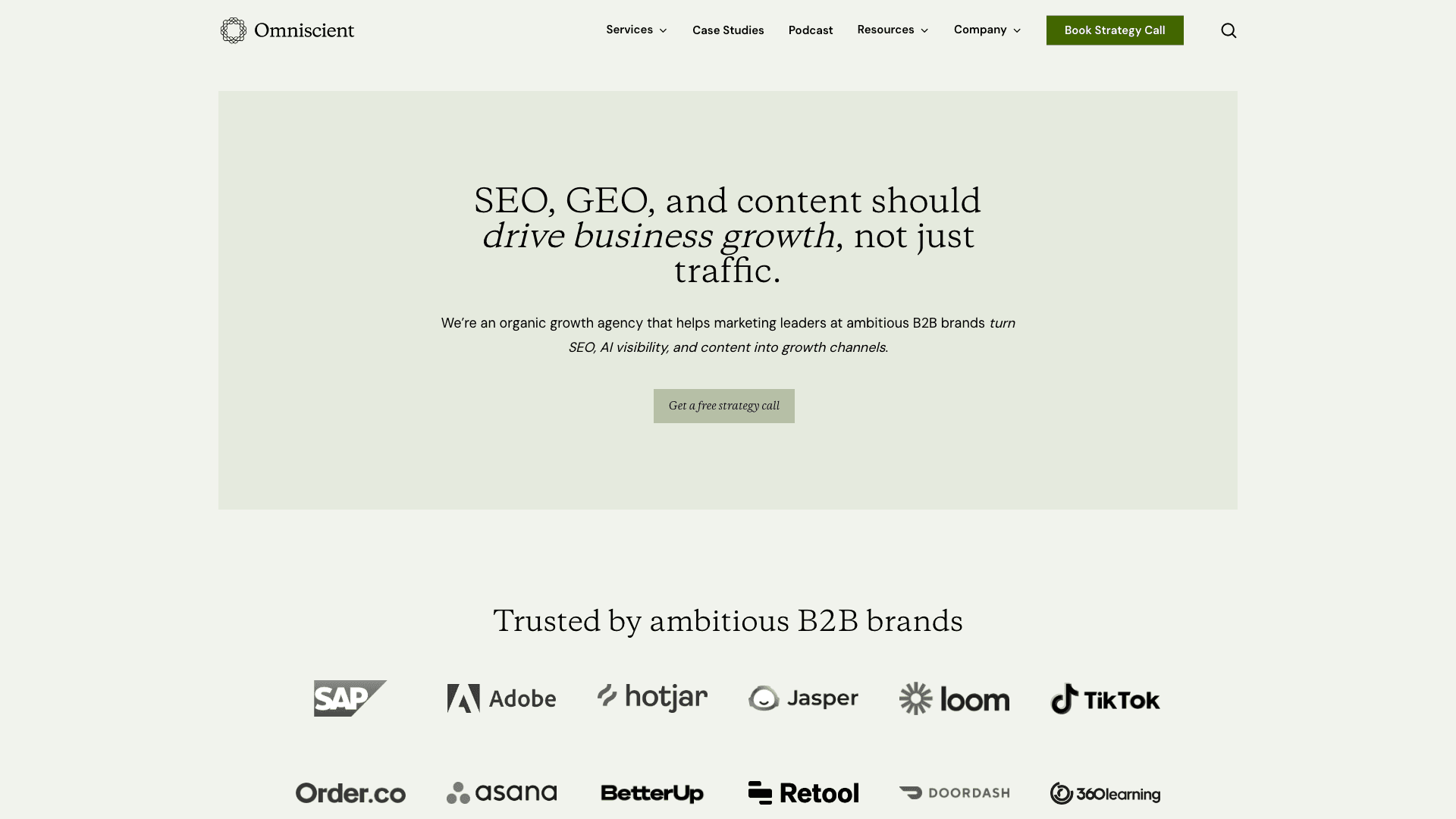Omniscient Digital homepage screenshot