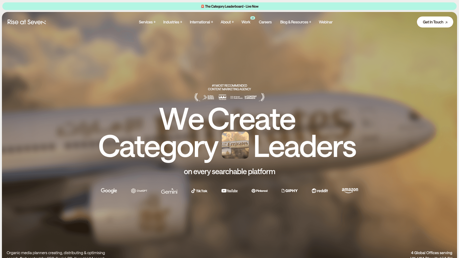 Rise at Seven homepage screenshot