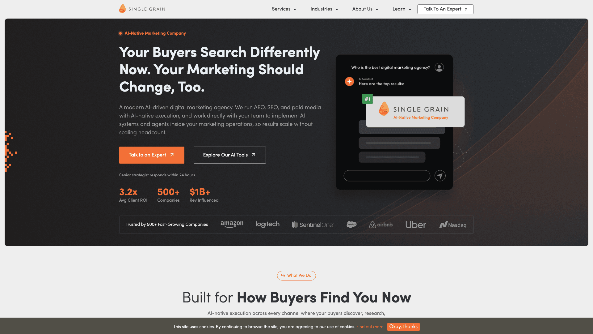 Single Grain homepage screenshot