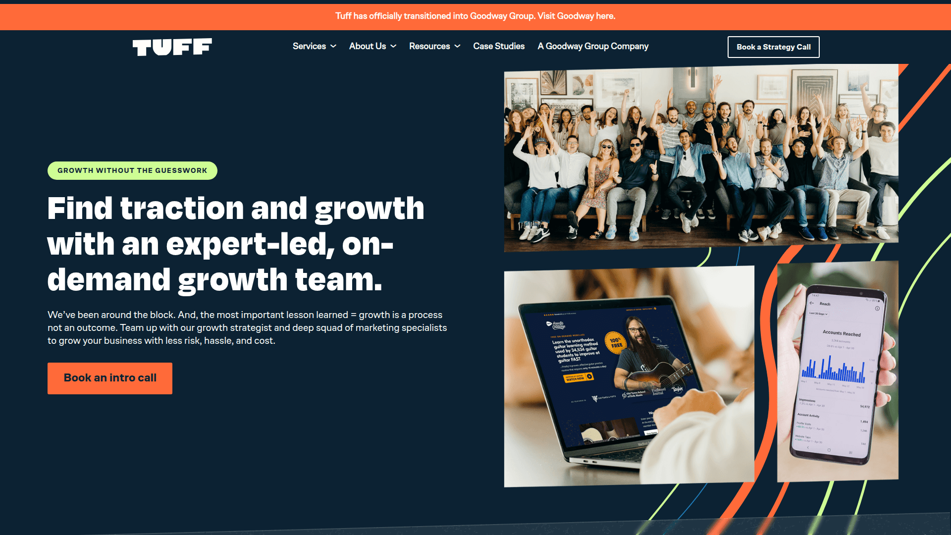 Tuff homepage screenshot