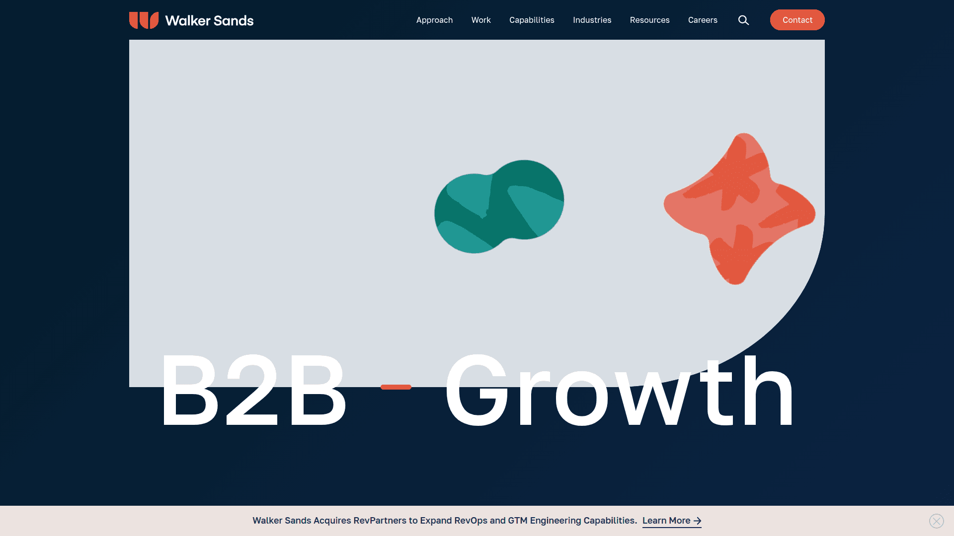 Walker Sands homepage screenshot