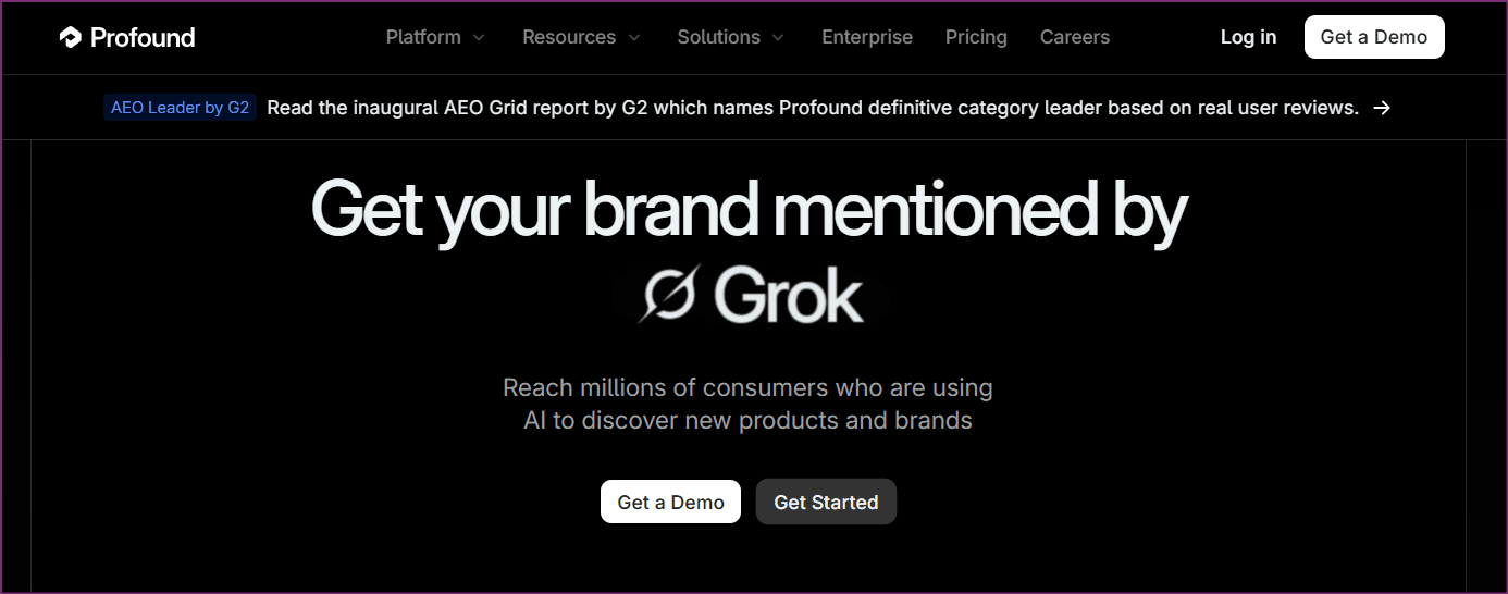 Profound dashboard screenshot