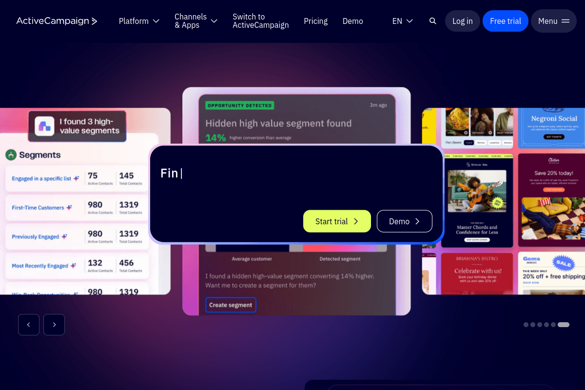 ActiveCampaign dashboard screenshot