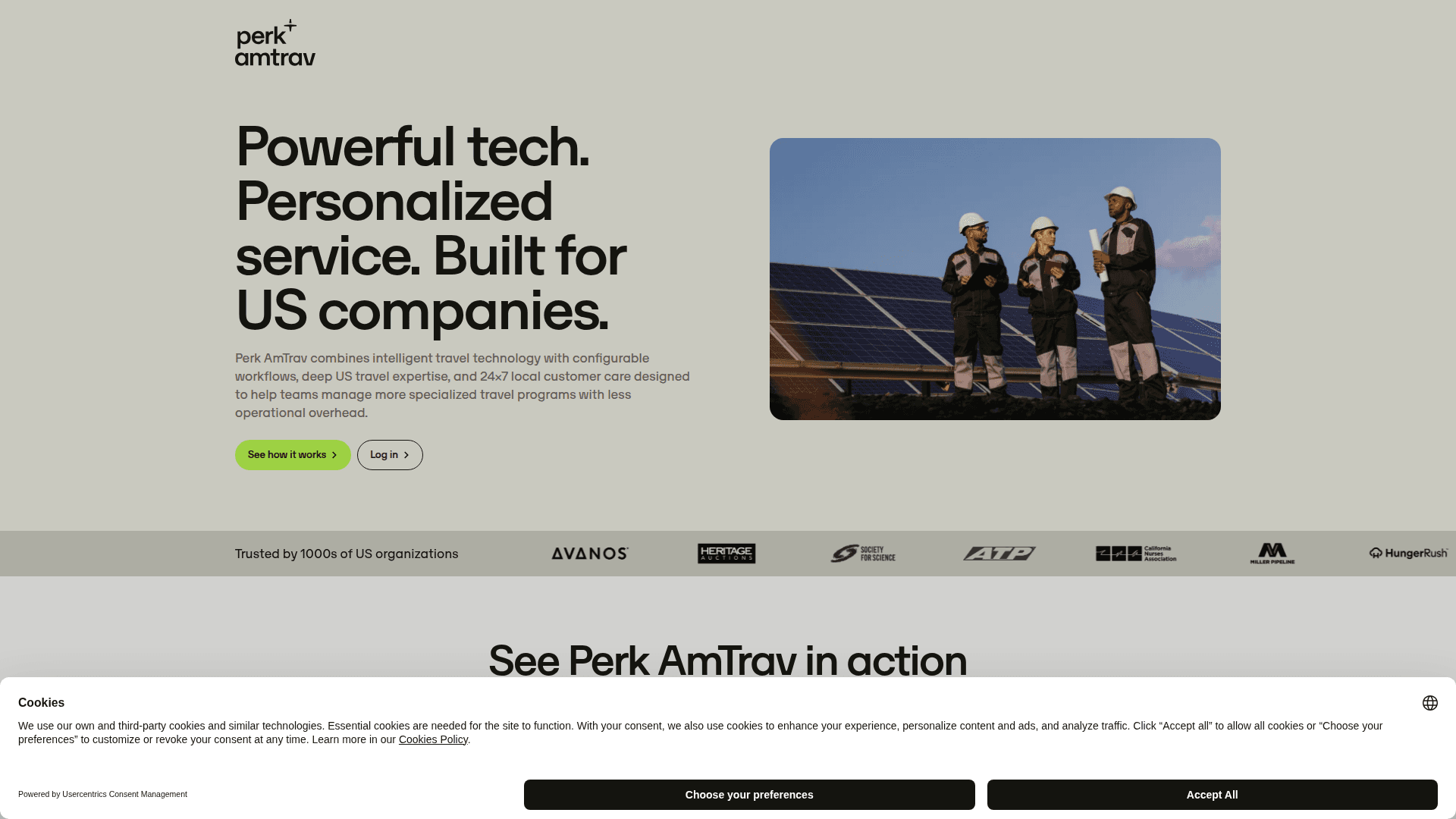 AmTrav homepage screenshot