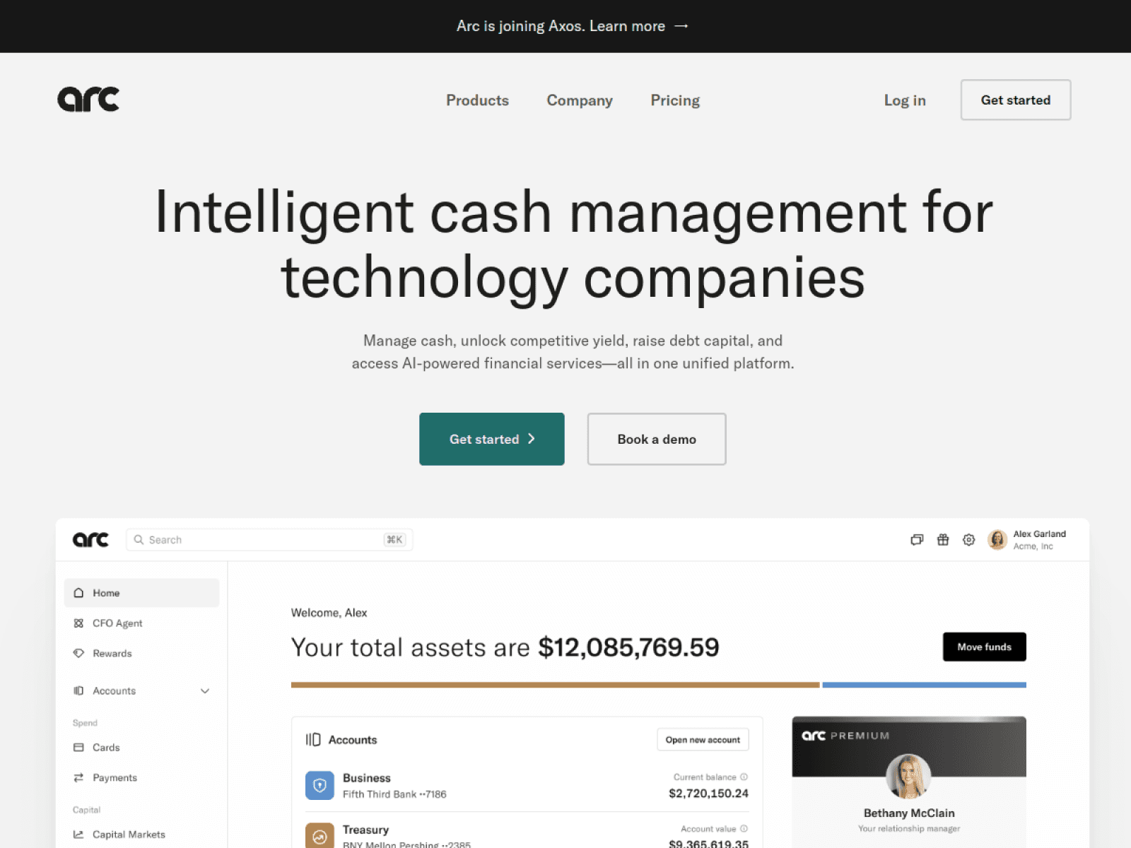 Arc homepage screenshot