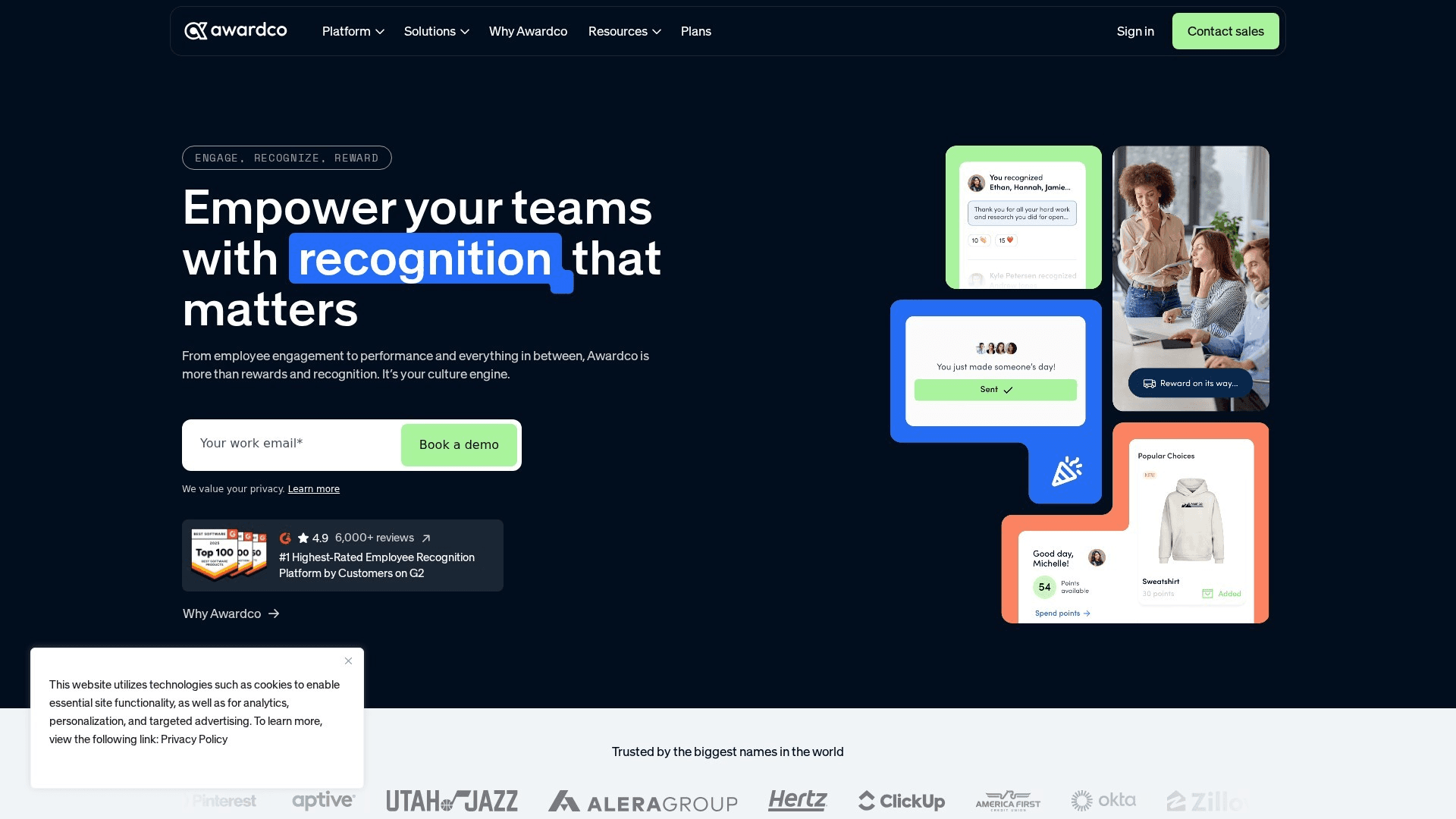 Awardco homepage screenshot
