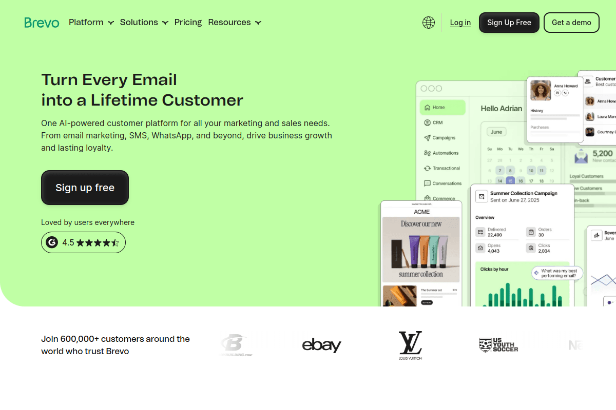 Brevo dashboard screenshot