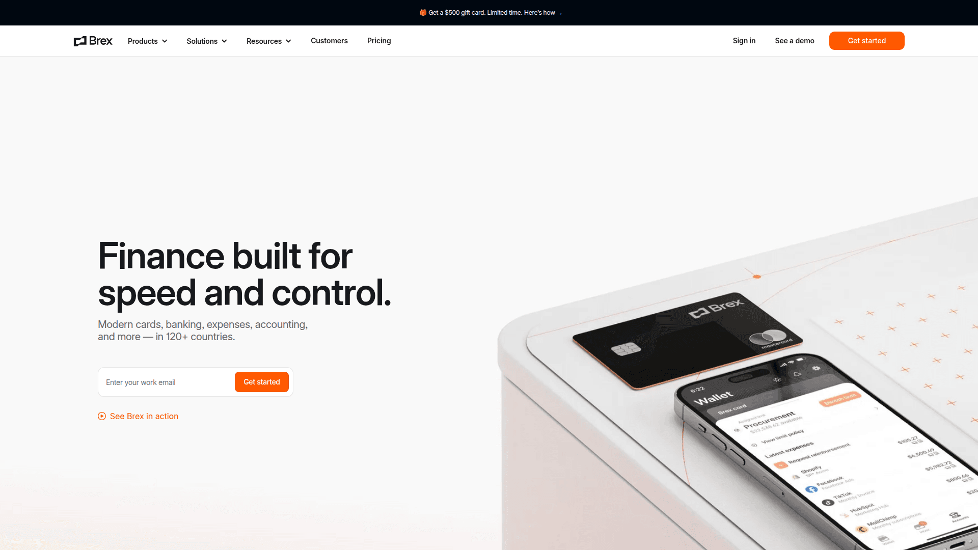 Brex homepage screenshot