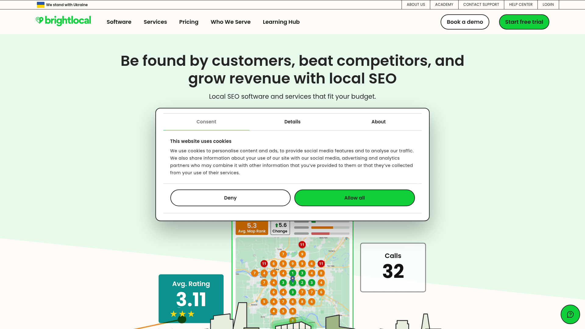 BrightLocal product interface screenshot