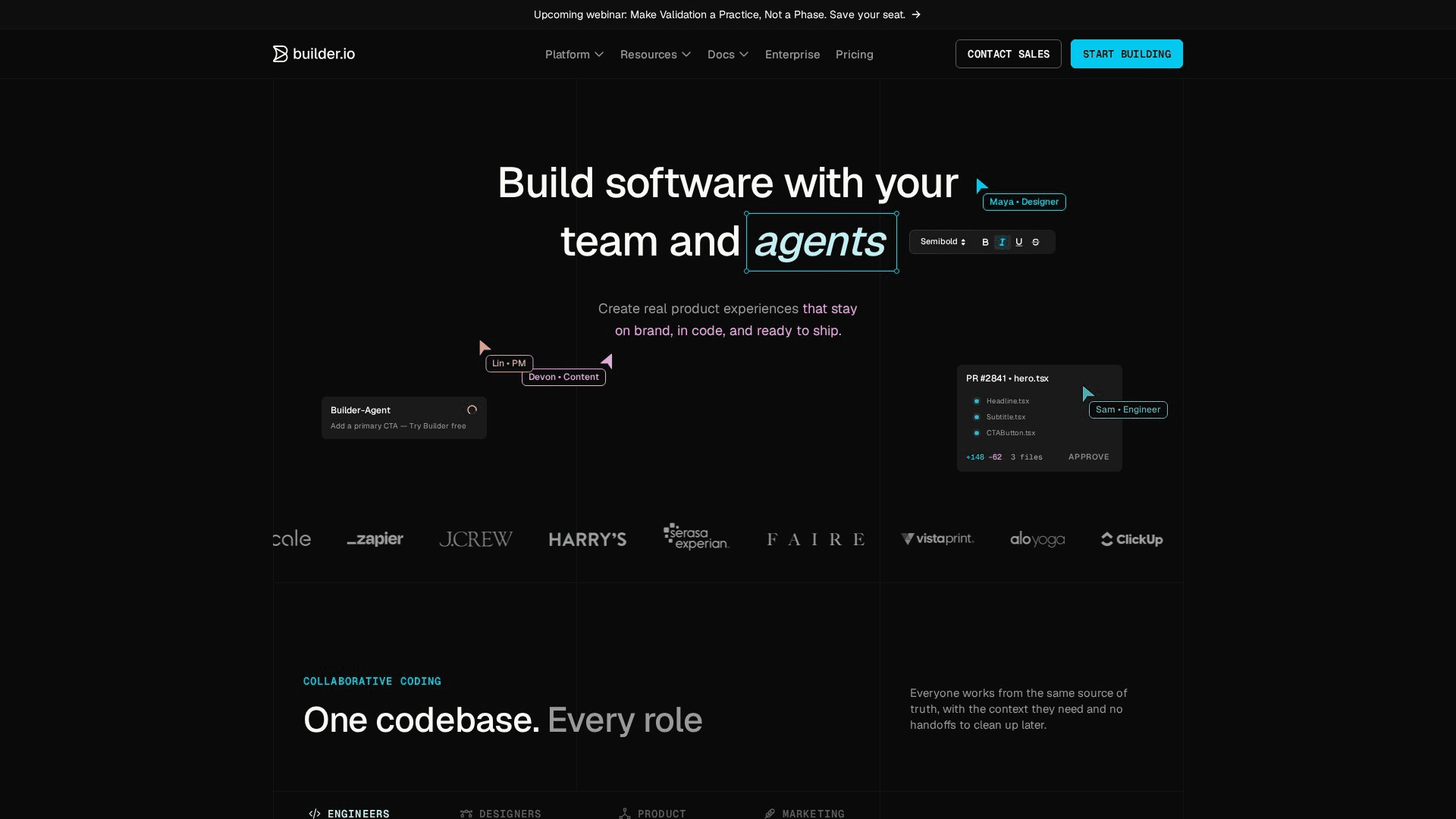 Builder.io homepage screenshot