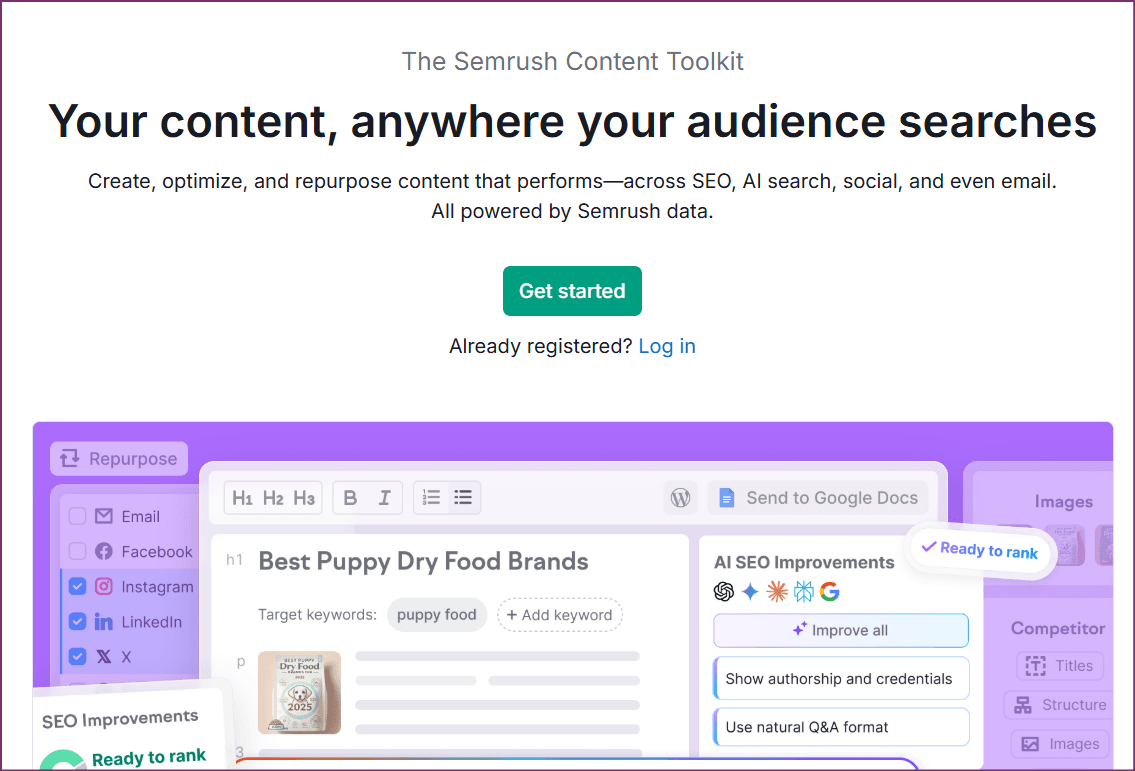 ContentShake AI dashboard showing content generation