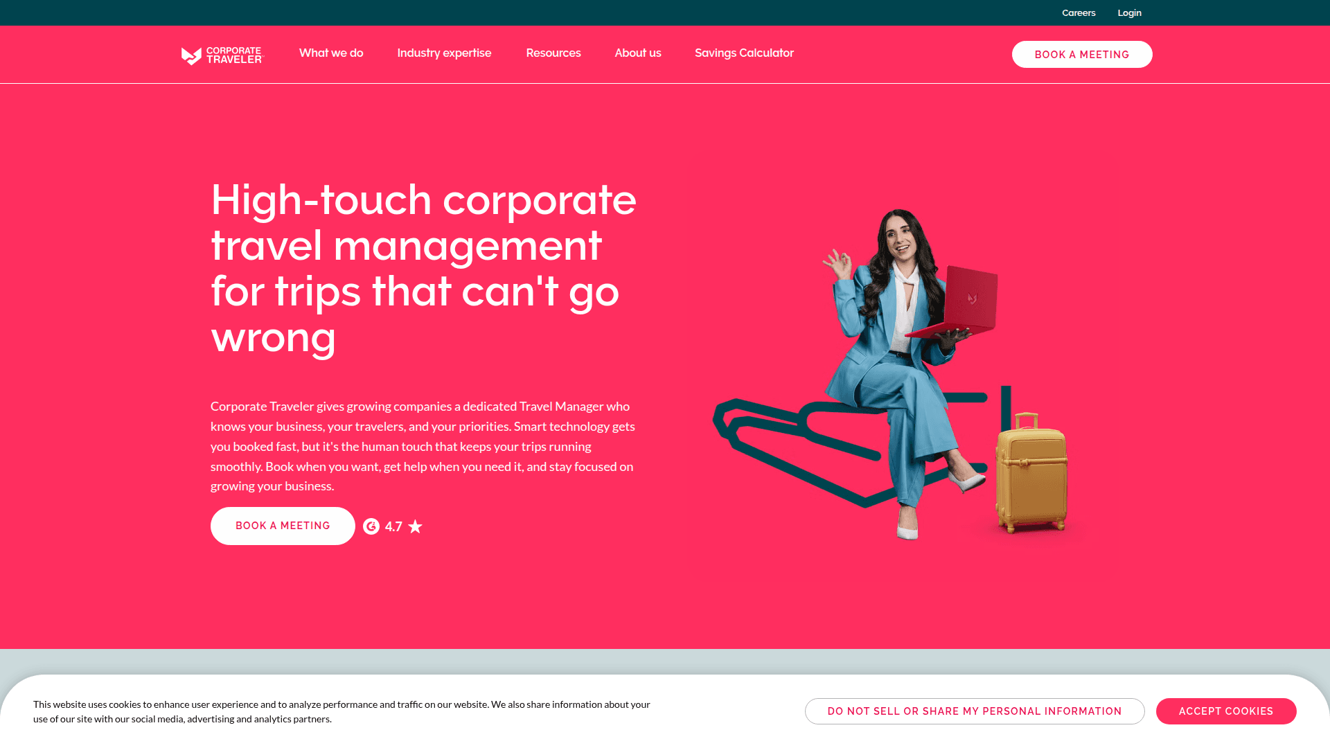 Corporate Traveler homepage screenshot