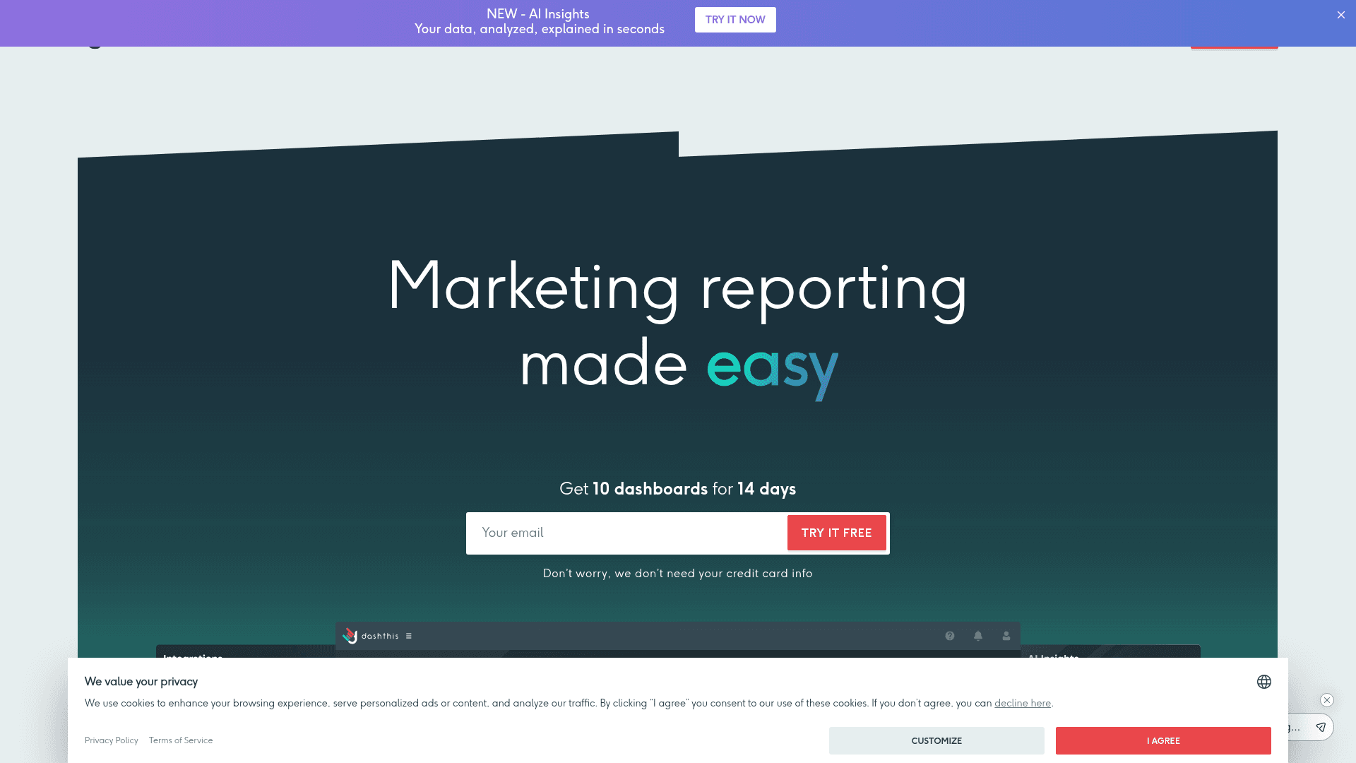 DashThis dashboard screenshot