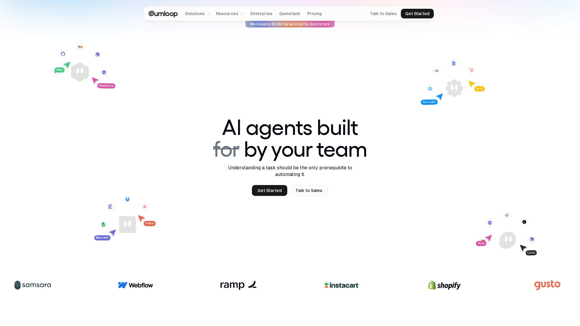 Gumloop homepage screenshot