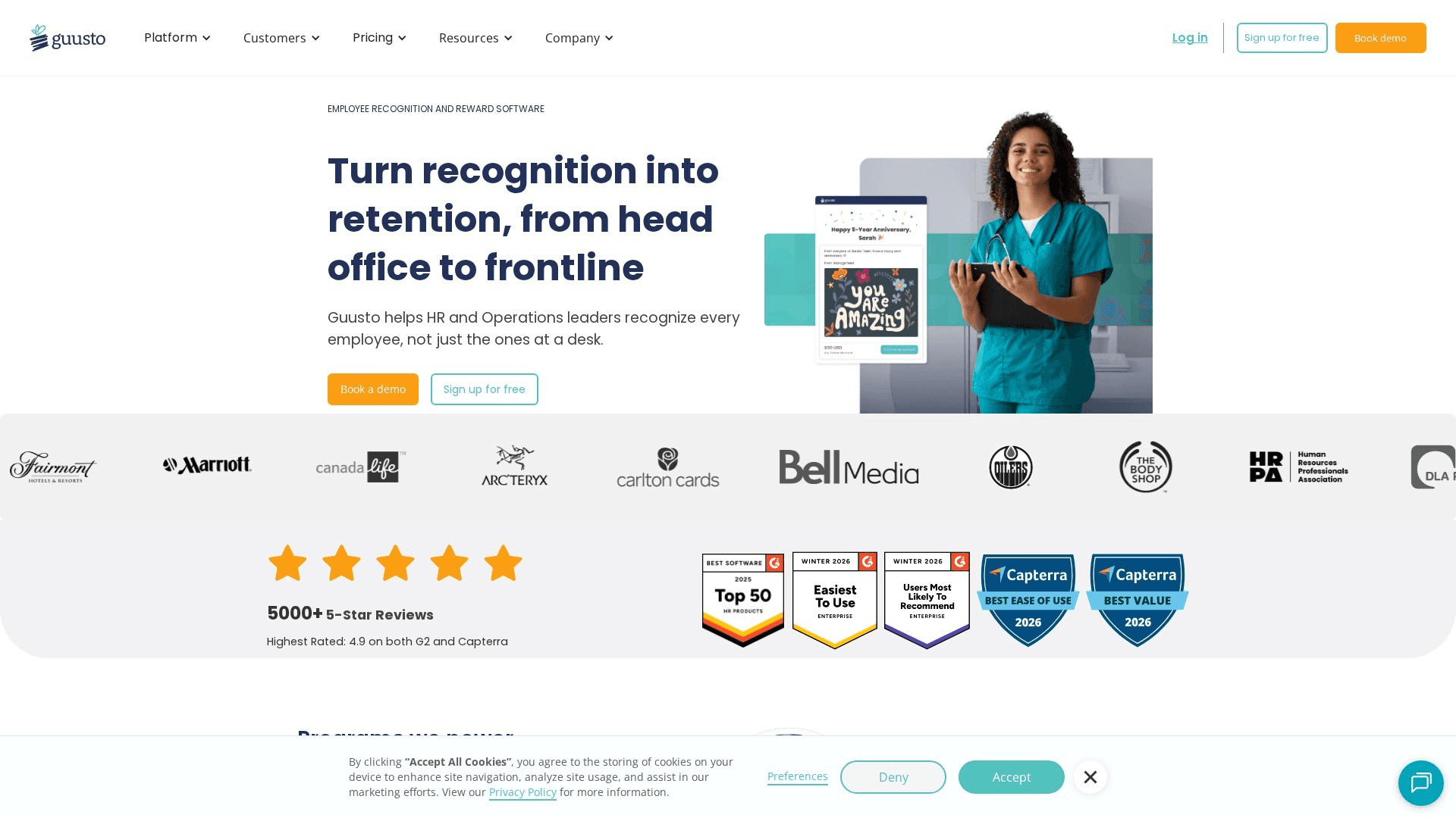 Guusto homepage screenshot