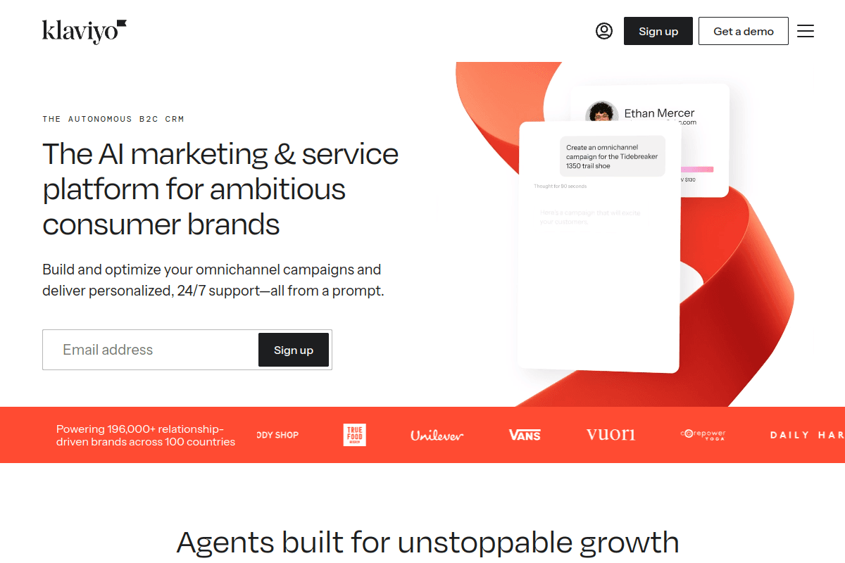 Klaviyo dashboard screenshot