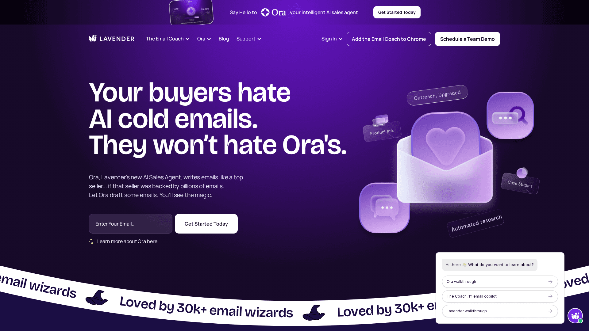 Lavender homepage screenshot