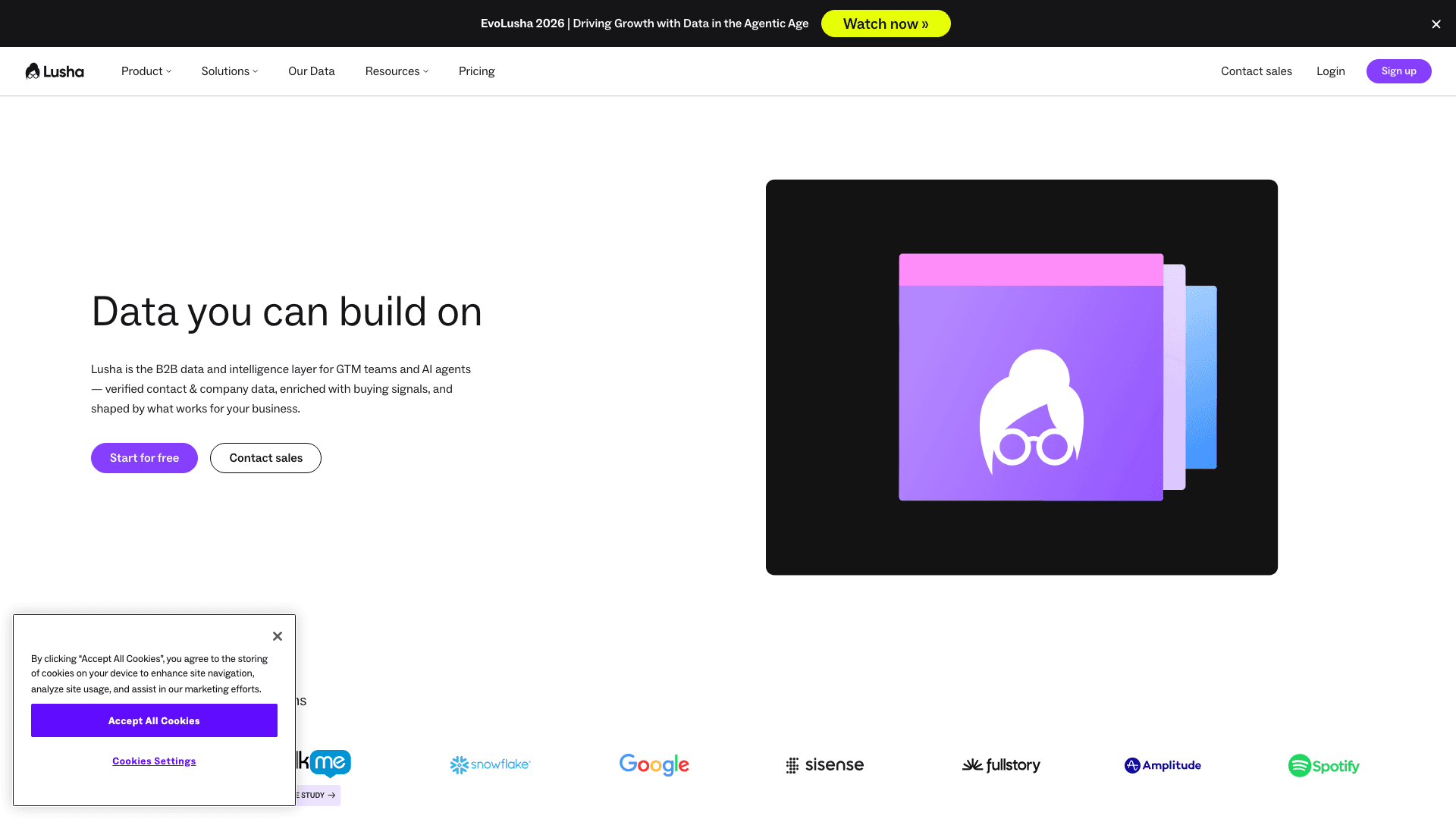 Lusha dashboard screenshot