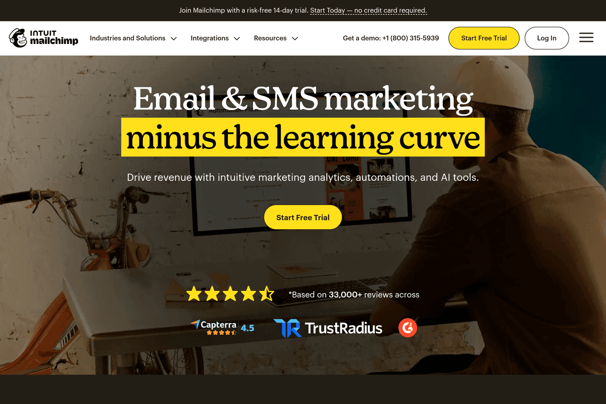 Mailchimp dashboard screenshot