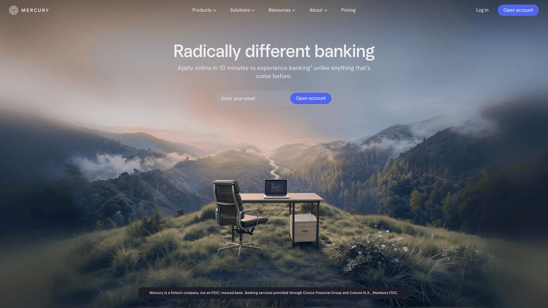 Mercury homepage screenshot
