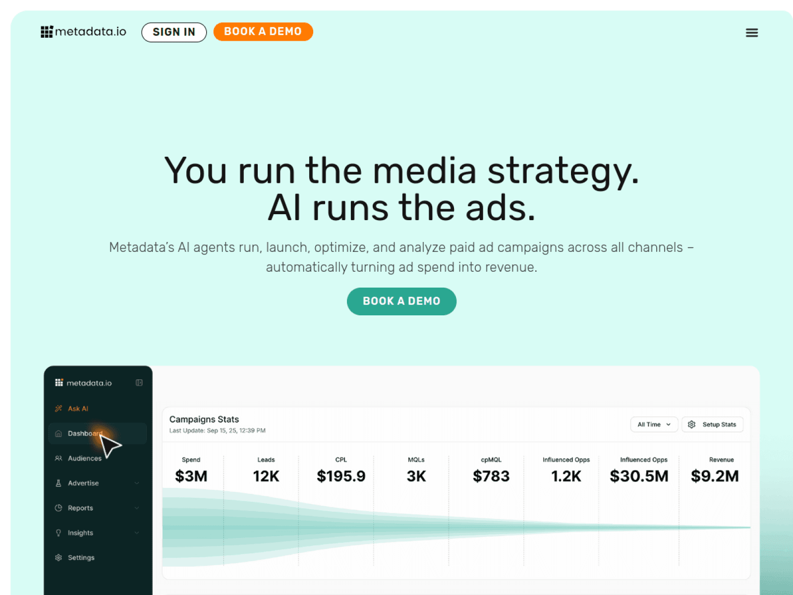Metadata homepage screenshot