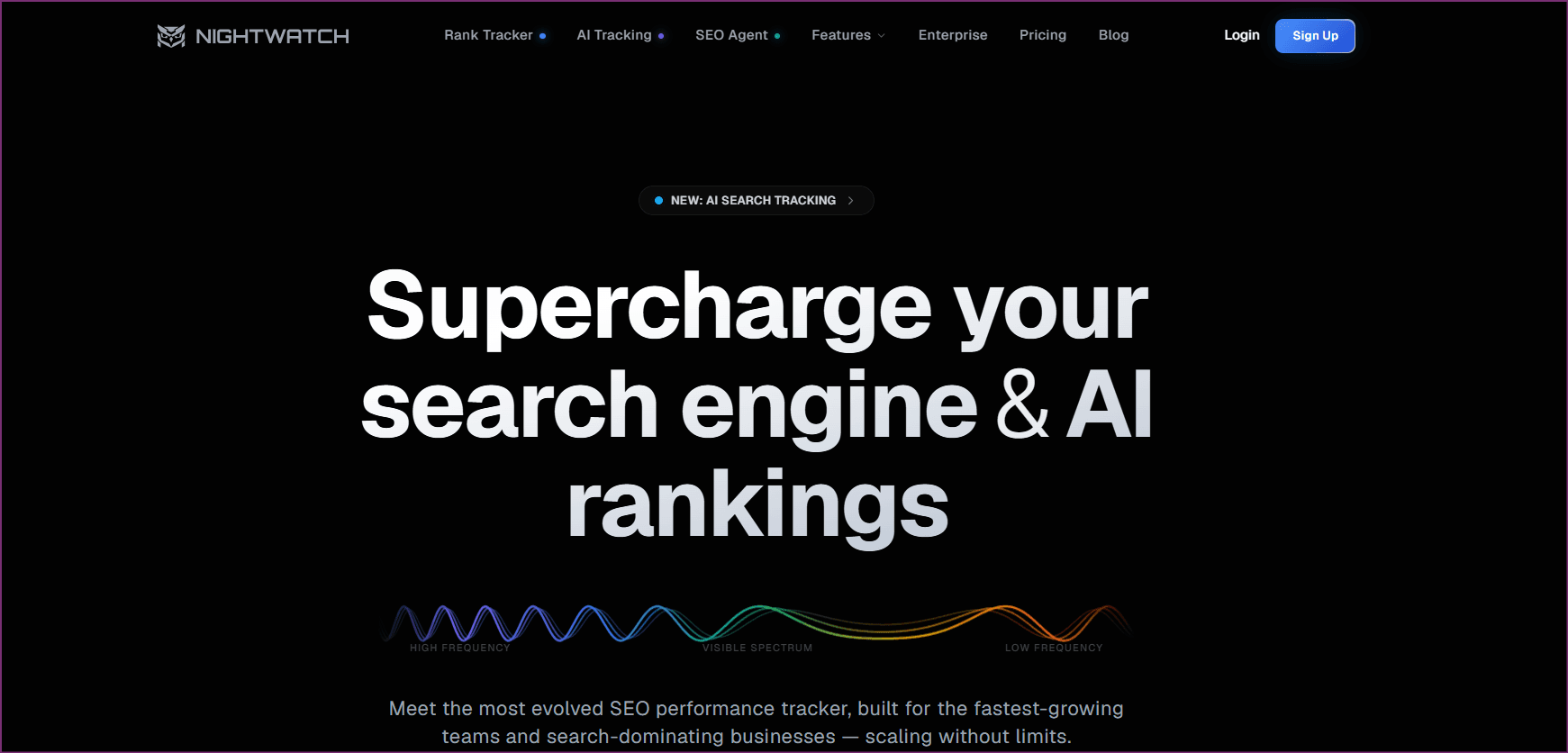 Nightwatch.io dashboard showing rank tracking metrics
