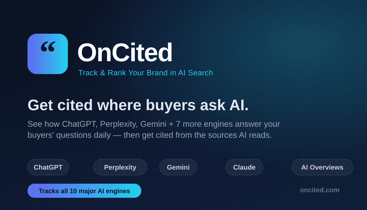 OnCited — track and rank your brand in AI search