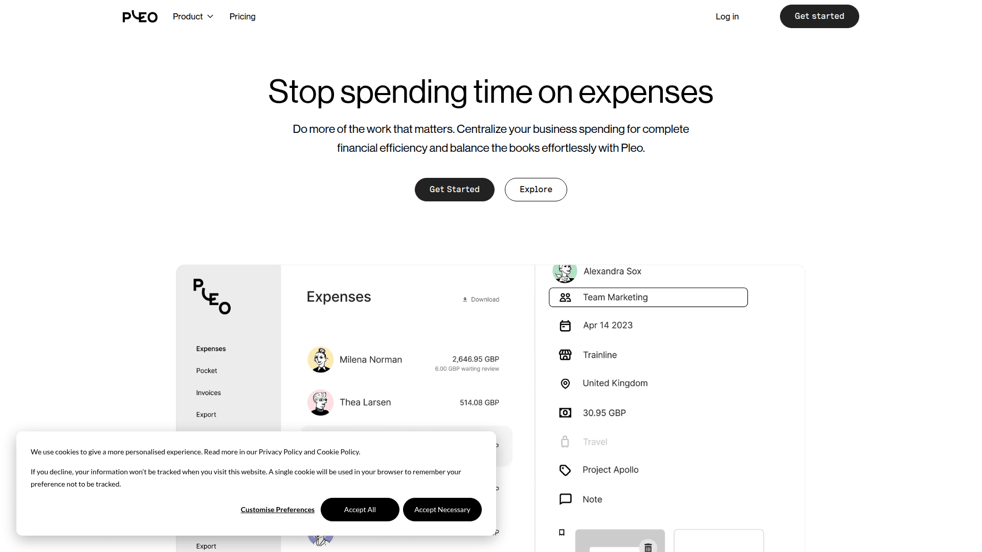 Pleo homepage screenshot