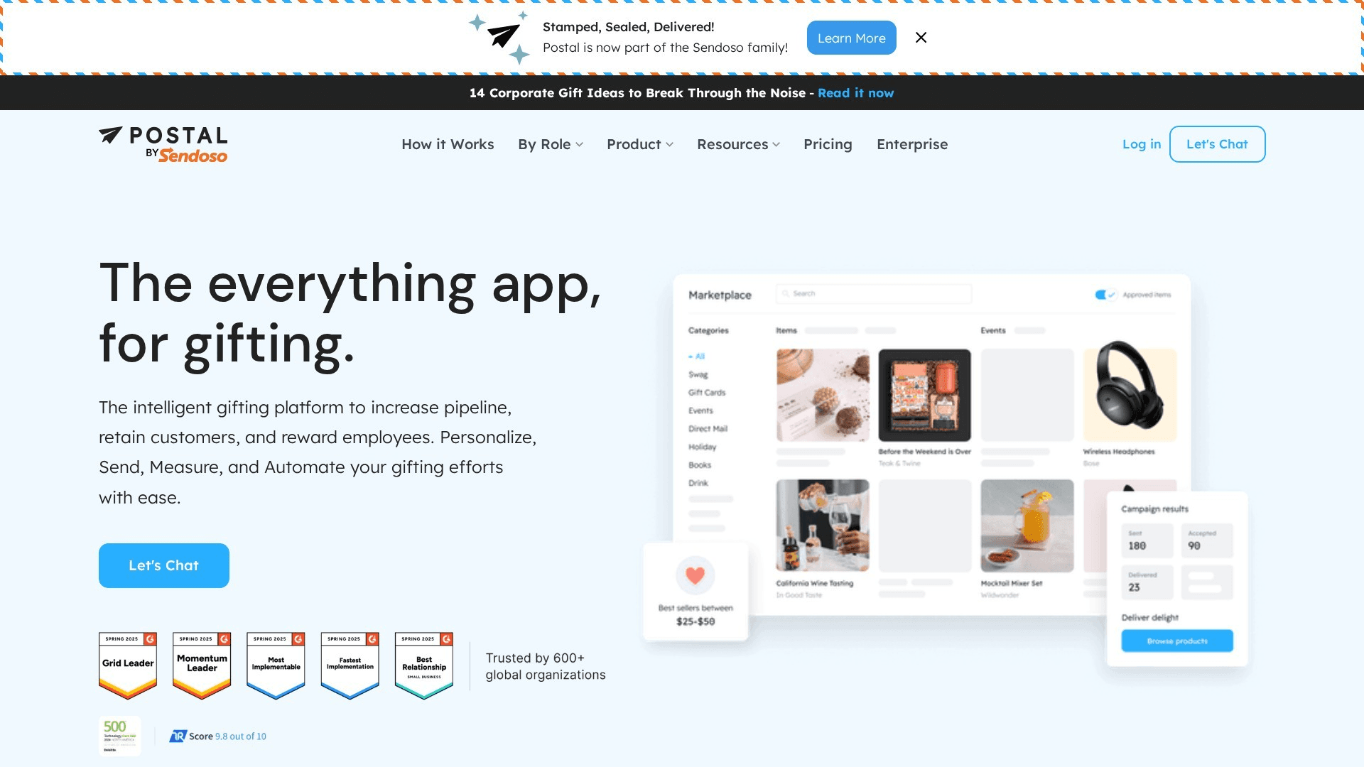 Postal homepage screenshot