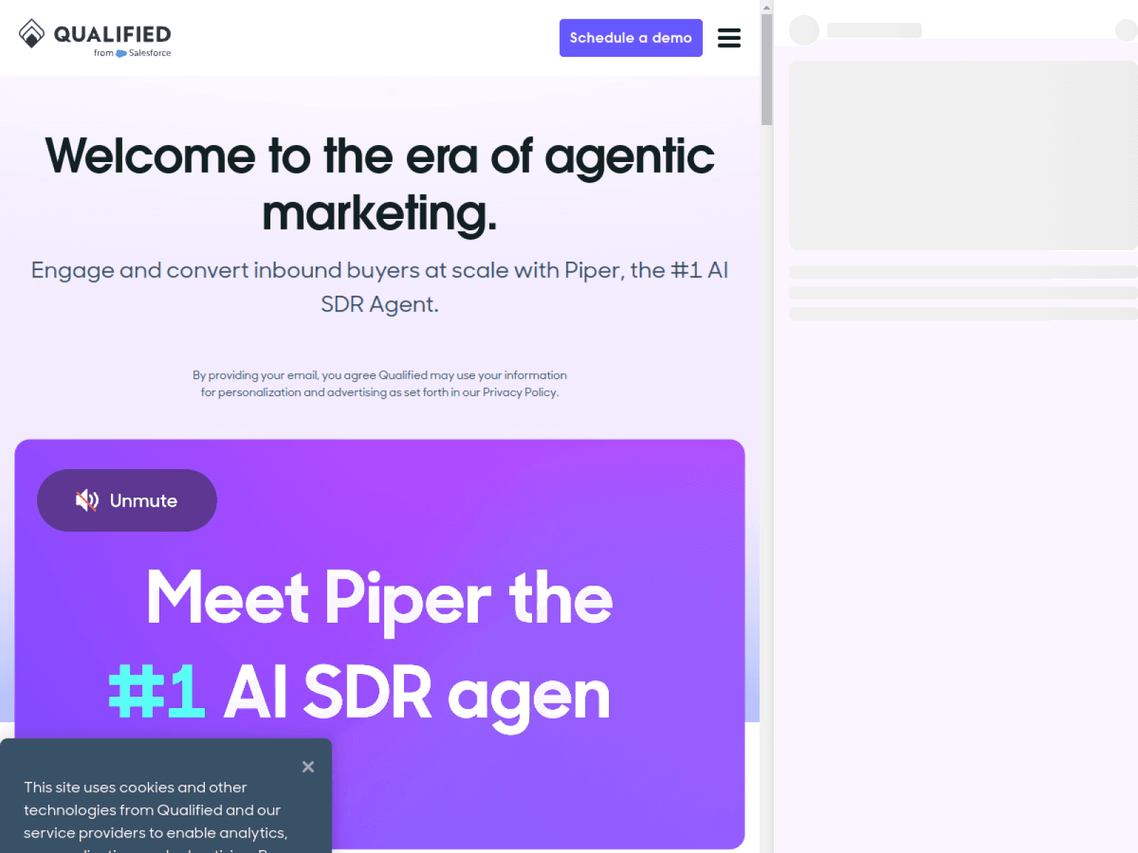 Qualified homepage screenshot