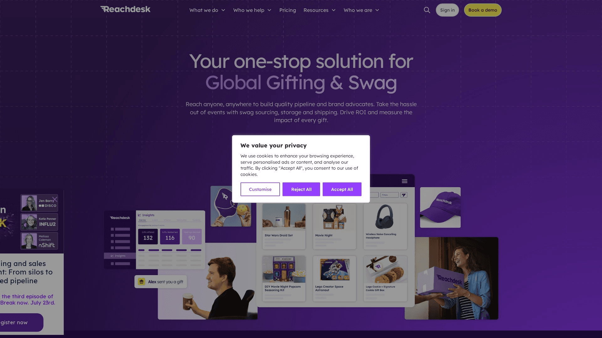 Reachdesk homepage screenshot