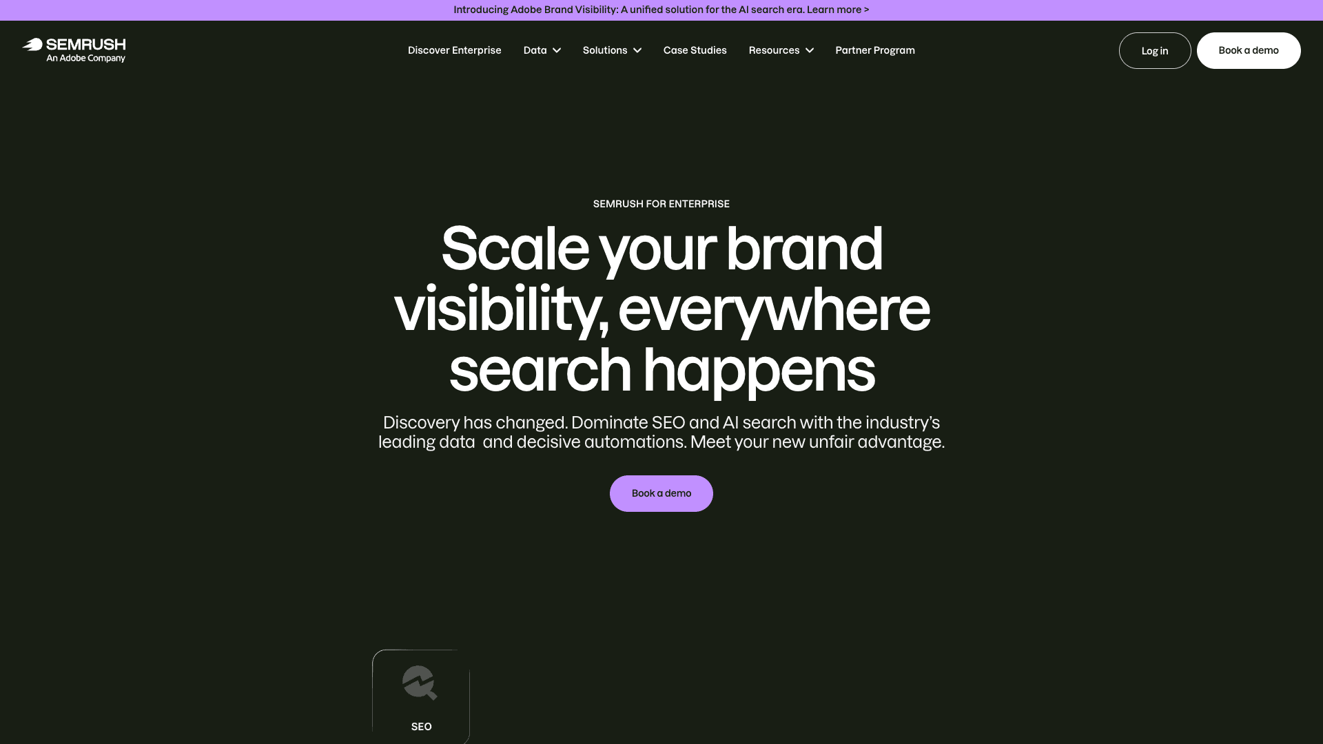 Semrush Enterprise AIO website screenshot