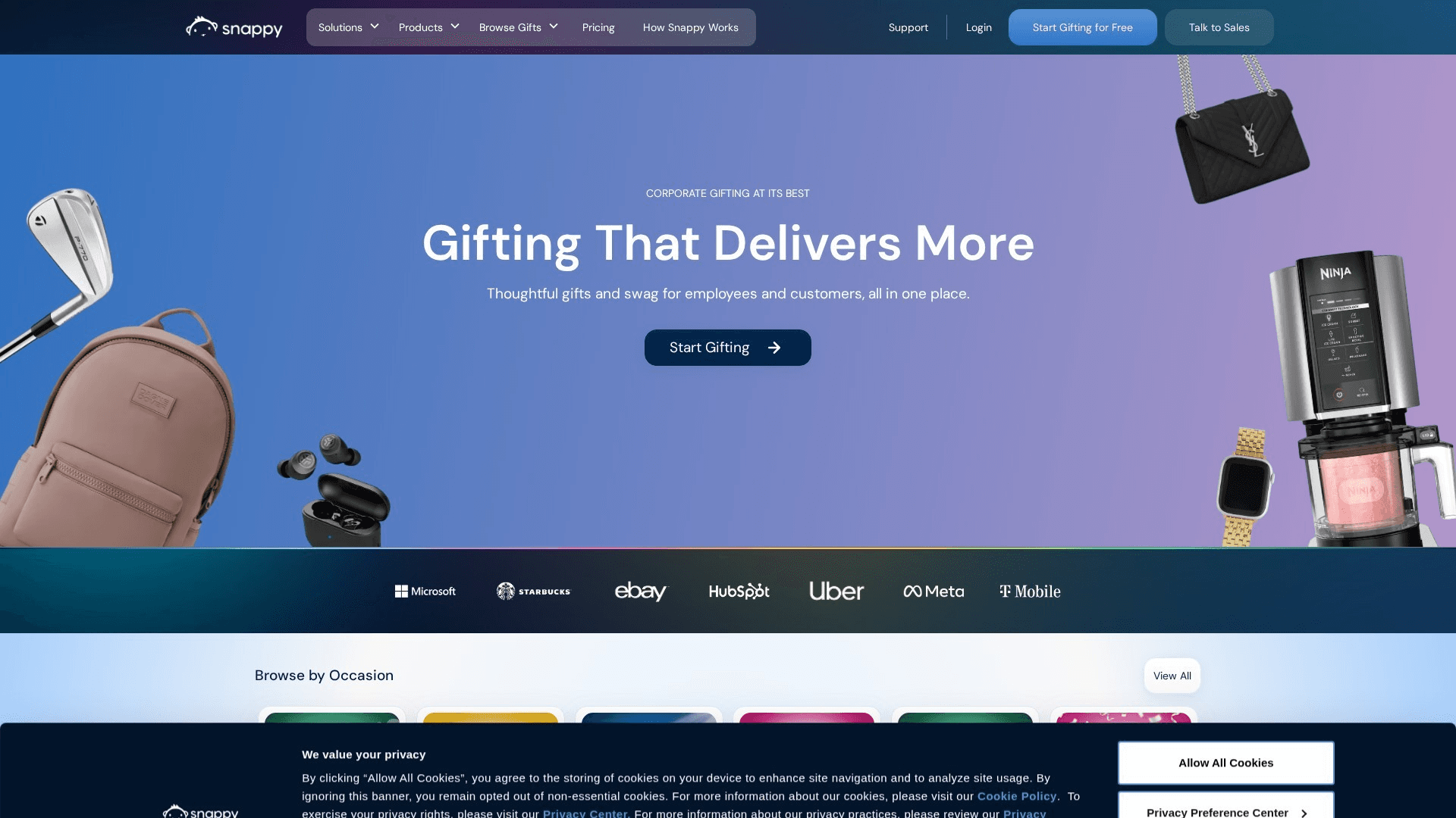 Snappy homepage screenshot