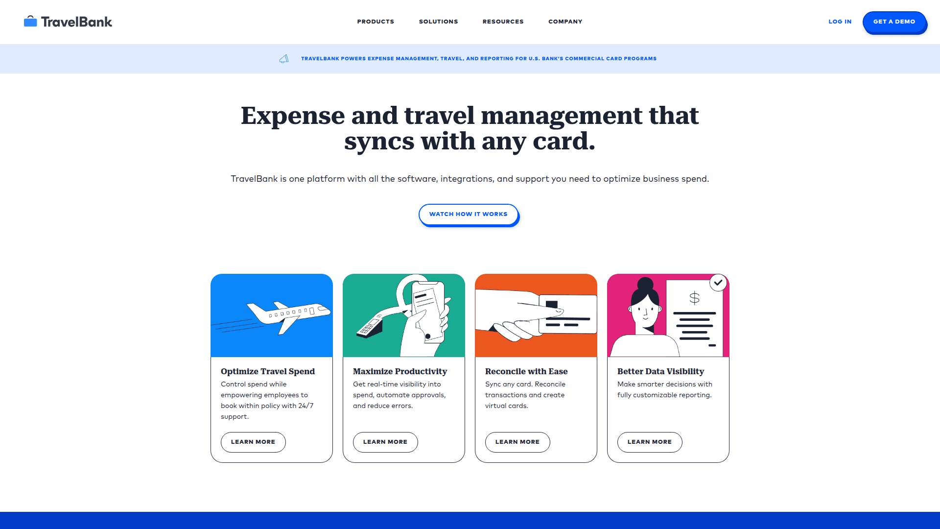 TravelBank homepage screenshot