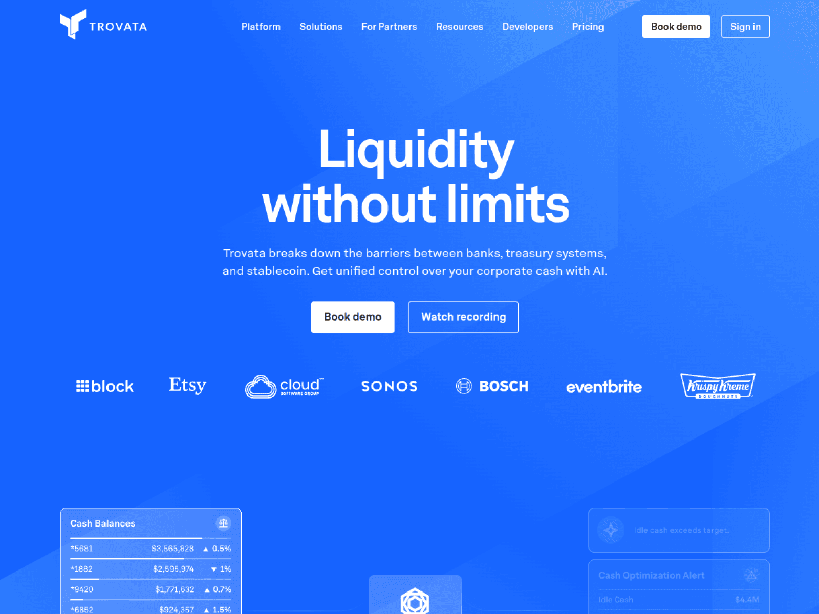 Trovata homepage screenshot