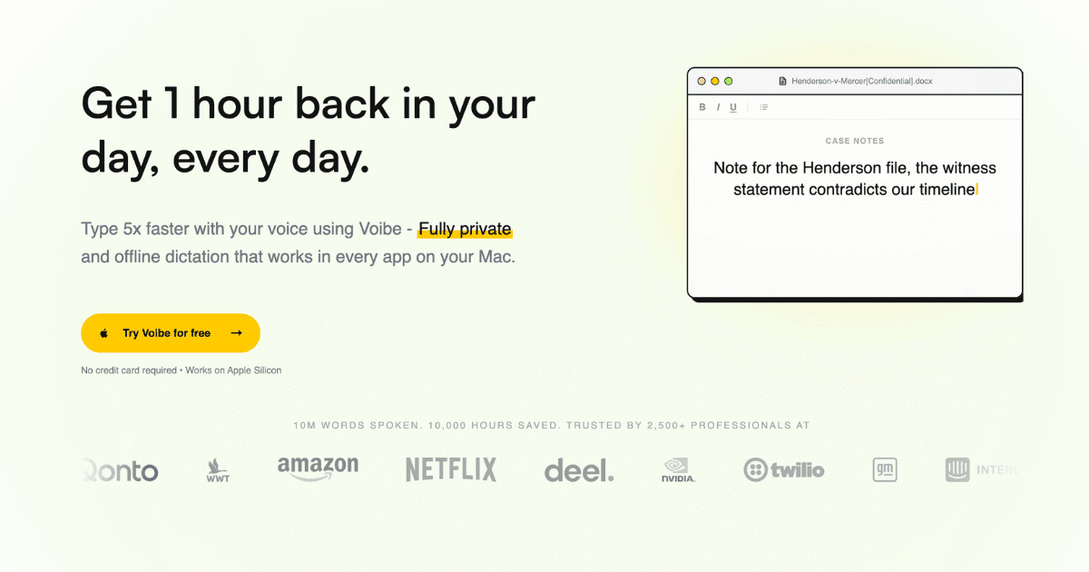 Voibe screenshot