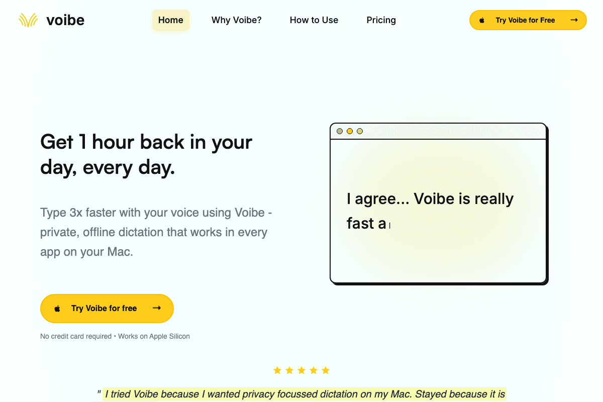 Voibe screenshot
