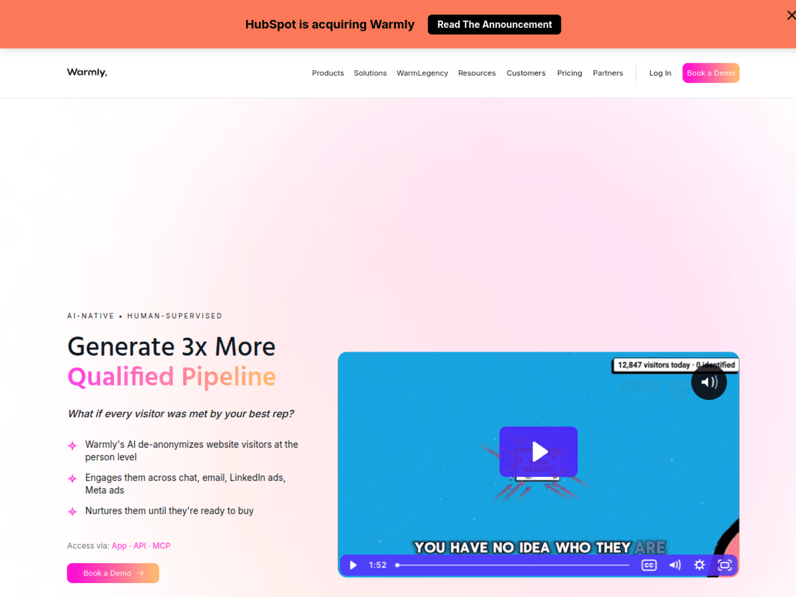 Warmly homepage screenshot