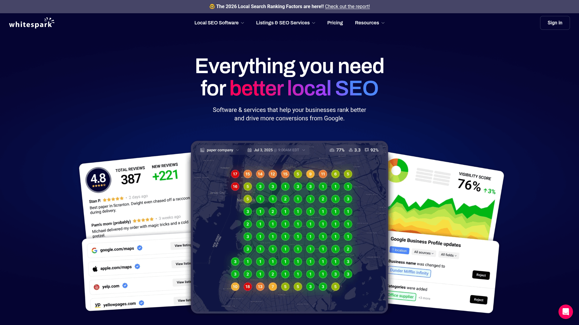 Whitespark dashboard screenshot
