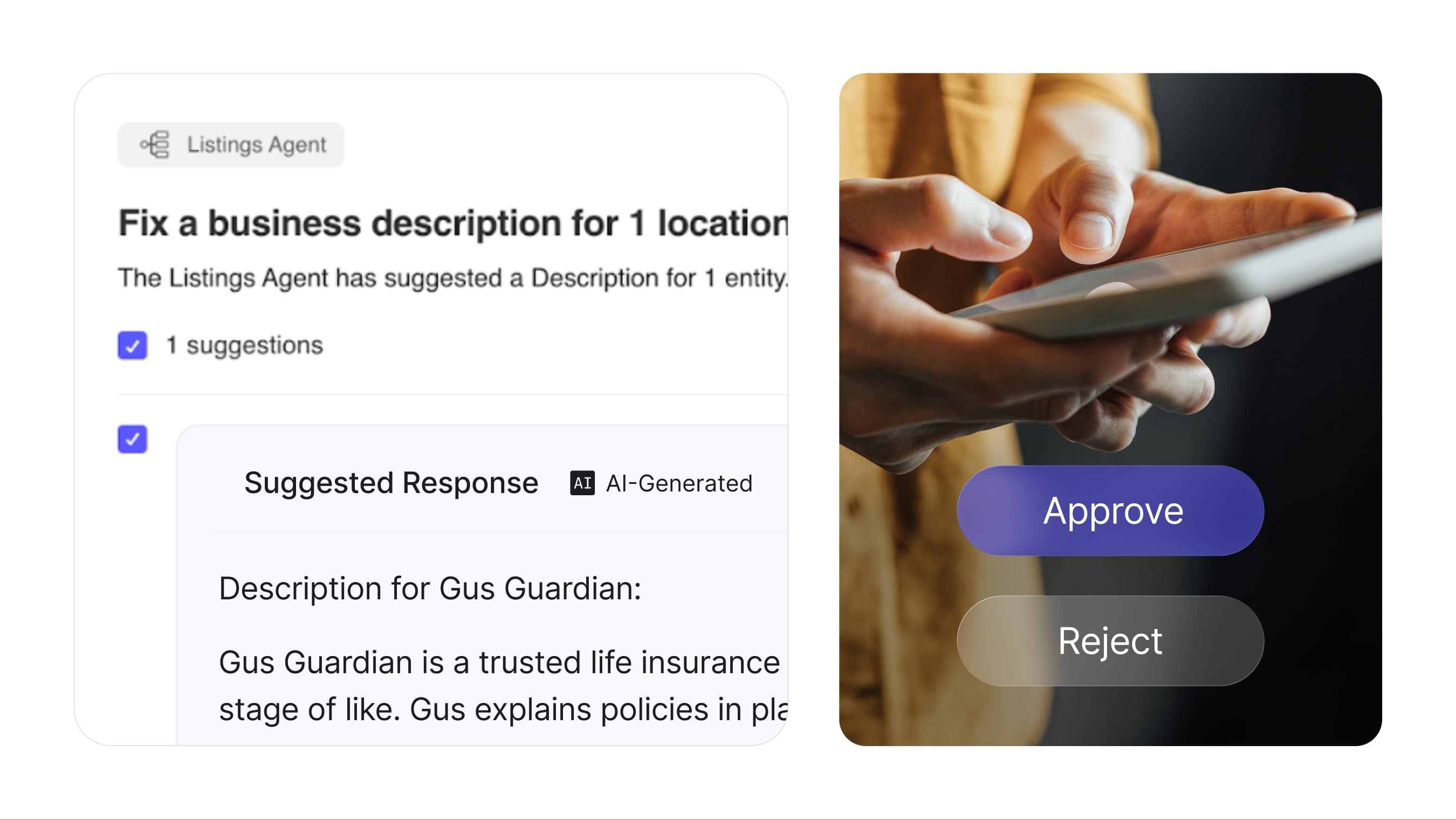 Yext product interface screenshot