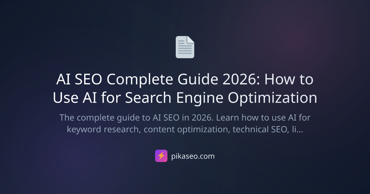 AI SEO Complete Guide 2026: How to Use AI for Search Engine ...